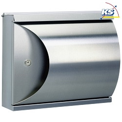 Letter box Type No. 0789, wide, with newspaper holder, 33.5 x 40 x 16cm, stainless steel