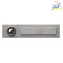 Bell plate Type No. 0940, rectangular 13 x 3cm, single, with name tag engraving plate, stainless steel matt