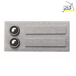 Bell plate Type No. 0941, rectangular 13 x 6cm, double, with 2 name tags engraving plate, stainless steel matt