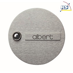 Bell plate Type No. 0945, round  13cm, single, with name tag engraving plate, stainless steel matt