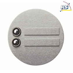Bell plate Type No. 0946, round  13cm, double, with 2 name tags engraving plate, stainless steel matt