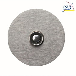 Bell plate Type No. 0947, round  8cm, single, without name tag, stainless steel matt