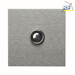 Bell plate Type No. 0949, square 8 x 8cm, single, with name tag engraving plate, stainless steel matt