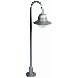 Gulvlampe Type nr. 2005, h�jde120cm, IP44, E27 QA55 maks. 75W, St�bt aluminium / Opalglas, s�lv matt