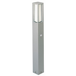 Pullertlampe Type nr. 2066 med bev�gelsesdetektor 90�, IP44, 90cm, E27 maks. 20W (LED), St�bt alu / Opalglas, s�lv matt