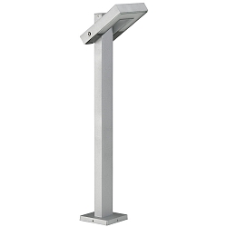 LED Pullertlampe Type nr. 2091, IP54, højde 90cm, 16W 3000K 1600lm, svingbar 120°, Støbt aluminium / satin glas, sølv matt