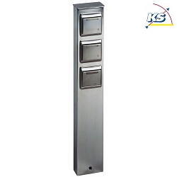 Outdoor Socket column Type No. 2107, 3-way single, IP44, height 50cm, without switching function, stainless steel