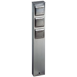 Udend�rs Sokkelkolonne Type nr. 2107, 3-vejs ensidig, IP44, h�jde 50cm, uden Skiftefunktion, rustfrit st�l