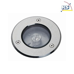 LED Ground recessed spot Type No. 2159, IP67 IK08,  11cm, 1W 3000K 80lm 30, stainless steel cover