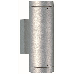 Udend�rs V�gspot Type nr. 2198 - 2-sidet, IP44, 2x GU10 PAR16 maks. 50W, stiv, St�bt aluminium / Borosilikatglas, s�lv matt