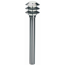 Pullertlampe Type nr. 2256, med 3 Pagoda tage, h�jde 90cm, IP44, E27 QA55 maks. 57W, rustfrit st�l / Opalglas