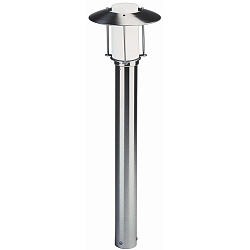 Pullertlampe Type nr. 2257, med Pagoda tag, højde 90cm, IP44, E27 QA55 maks. 57W, rustfrit stål / Opalglas