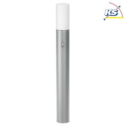 LED Bollard light Type No. 2277 with motion detector, IP44, height 90cm, 10W 3000K 900lm, cast alu / opal, dimmable, silver