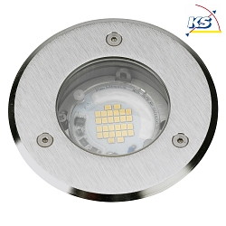 LED Ground recessed spot Type No. 2316, IP67 IK08,  11cm, 5W 3000K 4801lm 30, stainless steel