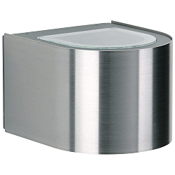 LED Udend�rs V�gspot Type nr. 2337 - 2-sidet, bred/bred, rund, IP44, 2x 3W 3000K 330lm, stiv, rustfrit st�l / glas klar