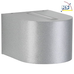 LED Outdoor Wall spot Type No. 2339 - 2-sided, tight/wide, round, IP44, 230V AC/DC, 6W 3000K 660lm, silver