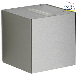 LED Outdoor Wall spot Type No. 2373 - 2-sided, tight/tight, cube, IP44, 2x 3W 3000K 330lm, rigid, stainless steel