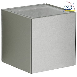 LED Outdoor Wall spot Type No. 2375 - 2-sided, wide/wide, cube, IP44, 2x 3W 3000K 330lm, rigid, stainless steel, clear
