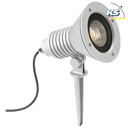 LED Spiestrahler Type No. 2383, IP54, 29W 3000K 4480lm 30, rotatable, swiveling, dimmable, cast alu / glass, silver matt