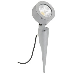 LED Ground spike spot Type No. 2390, IP54, 12W 3000K 1200lm 30�, rotatable, swiveling, dimmable, cast alu, silver matt