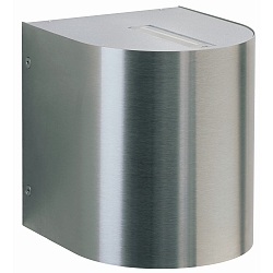 LED Udend�rs V�gspot Type nr. 2403 - 2-sidet, t�t/t�t, rund, IP44, 2x 6.7W 3000K 600lm, stiv, rustfrit st�l / linsetegning