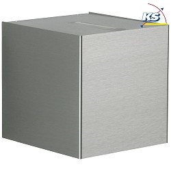 LED Outdoor Wall spot Type No. 2412 - 2-sided, tight/tight, cube, IP44, 2x 6.7W 3000K 600lm, rigid, stainless steel / lens