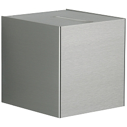 LED Udend�rs V�gspot Type nr. 2412 - 2-sidet , t�t/t�t, Kubus, IP44, 2x 6.7W 3000K 600lm, stiv, rustfrit st�l / linse