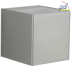 LED Outdoor Wall spot Type No. 2414 - 2-sided, wide/wide, cube, IP44, 2x 6.7W 3000K 600lm, rigid, stainless steel