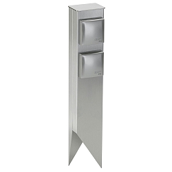 Udend�rs Sokkel spyd, IP44, 2-vejs, uden Skiftefunktion, simpelthen jordspyd, rustfrit st�l / s�lv