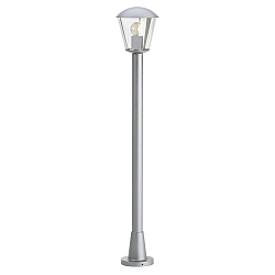 Gulvlampe Type nr. 4154, IP54, højde 117.5cm, E27 QA55 maks. 57W, aluminium / plast klar, sølv