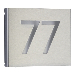 Belyst husnummer TYPE NO 6012 1-cifret, 2-cifret IP44, rustfrit st�l, opal d�mpbar