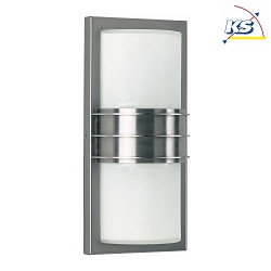 Outdoor Wall and Ceiling luminaire Type No. 6131, square / cover half round, IP44, 2x E27 QA55 57W, stainless steel