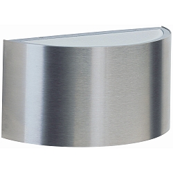 Udend�rs V�glampe Type nr. 6146, 2-sidet, IP44, halv rund, bredde 20.5cm, G9 QT14 max 60W, rustfrit st�l / Opalglas