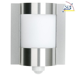 Outdoor Wall luminaire Type No. 6187, motion detector (Type No. 6188), half round, IP44, E27 QA55 max. 57W, stainless steel