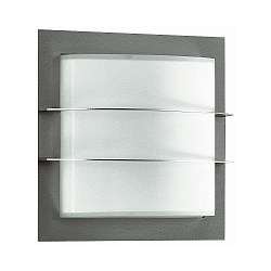 Udend�rs V�g- og Loftlampe Type nr. 6191, buet, 26 x 26cm, IP44, E27 QA55 maks. 57W, rustfrit st�l matt