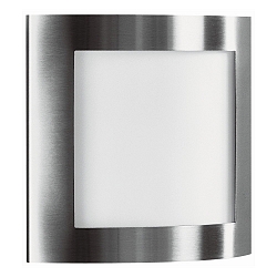 Udend�rs V�g- og Loftlampe Type nr. 6193, halv rund, IP44, E27 QA55 maks. 57W, rustfrit st�l matt / Opalglas