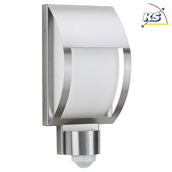 Outdoor Wall luminaire Type No. 6278 with motion detector, IP44, 18 x 38.5cm, E27 QA55 max. 57W, stainless steel / glass