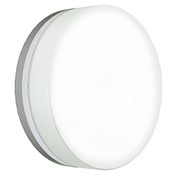 Udend�rs LED V�g- og Loftlampe Type nr. 6308, IP65, � 25cm, 24W 3000K 2400lm, s�lv matt / Glas opal