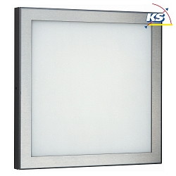 Outdoor LED Wall and Ceiling luminaire Type No. 6333, IP54, 32 x32cm, 20W 2200lm, stainless steel / opal glass pane