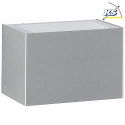 LED Outdoor Wall luminaire Type No. 6164, 2-sided, square, IP44, width 15cm, 2x 5.8W 3000K 430lm, stainless steel / glass