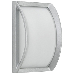 Udend�rs LED V�g- og Loftlampe Type nr. 6389, buet, 18.5 x 28.5cm, IP44, 10W 3000K 900lm, St�bt aluminium, d�mpbar, hvid