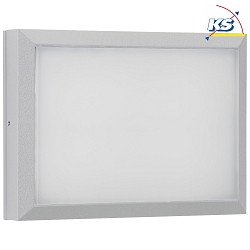 Outdoor LED Wall and Ceiling luminaire Type No. 6403, IP54 IK08, 26 x 19cm, 16W 3000K 1600lm, dimmable, silver matt
