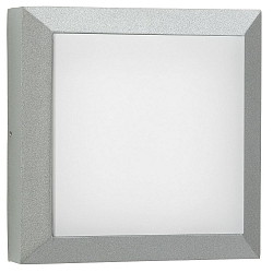 Outdoor LED Wall and Ceiling luminaire Type No. 6561, IP54 IK08, 26 x 26cm, 16W 3000K 1600lm, cast alu, dimmable, silver