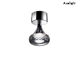 Surface mounted LED ceiling luminaire PL FAIRY, 7.4W, 2700K, 565lm, IP20, chrome, clear glass