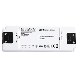 Blulaxa LED Transformer Trafo 12V DC, fast sp�nding, ultra-fladt design, 0.5W-15W