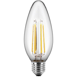 Blulaxa LED Filament Kerteformet Lyskilde 4,5W E27 varmhvid, Glas (klar) CRI > 90