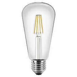 Blulaxa LED Filament Edison Lyskilde ST64, 4W, 300�, E27, varmhvid Glas