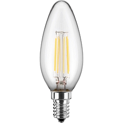 LED Filament Lyskilde kerteformet E14, 4,5W, 470lm, 2700K varmhvid, 300�, Glas klar CRI >90