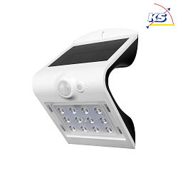 Blulaxa® LED Sol Udendørs Væglampe med PIR Sensor, IP65, 1.5W 3000K 220lm 120°, inkl. Akkumulator, hvid