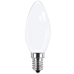 LED Filament Lyskilde kerteformet E14, 2,5W, 250lm, 2700K varmhvid, 300�, Glas opal
